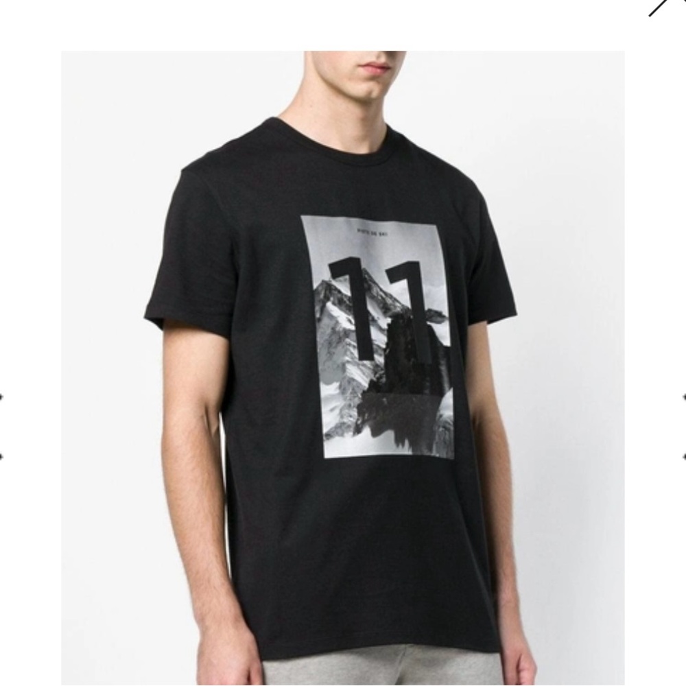 Moncler Black Short Sleeve Graphic Tee